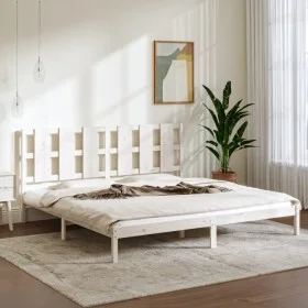 Estructura de cama madera maciza blanco Supe King 180x200 cm de vidaXL, Camas y somieres - Ref: Foro24-3105616, Precio: 151,1...