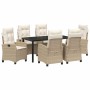 Conjunto de Comedor de Jardín 7 pcs Beige ratán sintético en Sillas de jardín | Comprar online en Foru.es