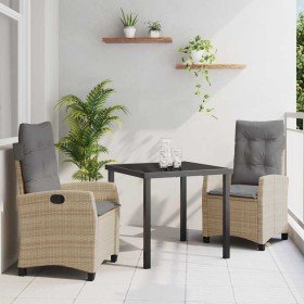 Conjunto de Comedor de Jardín 3 pcs Beige ratán sintético en Sillas de jardín | Comprar online en Foru.es