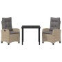 Conjunto de Comedor de Jardín 3 pcs Beige ratán sintético en Sillas de jardín | Comprar online en Foru.es