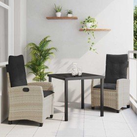 Conjunto de Comedor de Jardín 3 pcs Gris Claro ratán sintético en Sillas de jardín | Comprar online en Foru.es