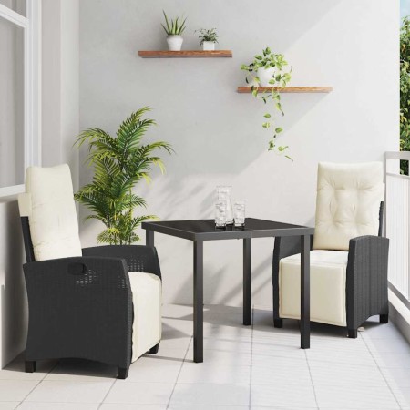 Conjunto de Comedor de Jardín 3 pcs Negro ratán sintético en Sillas de jardín | Comprar online en Foru.es