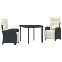 Conjunto de Comedor de Jardín 3 pcs Negro ratán sintético en Sillas de jardín | Comprar online en Foru.es