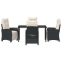 Conjunto de Comedor de Jardín 5 pcs Negro ratán sintético en Sillas de jardín | Comprar online en Foru.es