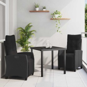 Conjunto de Comedor de Jardín 3 pcs Negro ratán sintético en Sillas de jardín | Comprar online en Foru.es
