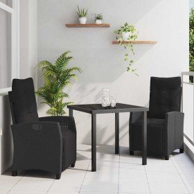 Conjunto de Comedor de Jardín 3 pcs Negro ratán sintético en Sillas de jardín | Comprar online en Foru.es