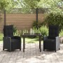 Conjunto de Comedor de Jardín 3 pcs Negro ratán sintético en Sillas de jardín | Comprar online en Foru.es