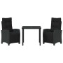 Conjunto de Comedor de Jardín 3 pcs Negro ratán sintético en Sillas de jardín | Comprar online en Foru.es