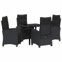 Conjunto de Comedor de Jardín 5 pcs Negro ratán sintético en Sillas de jardín | Comprar online en Foru.es