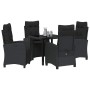 Conjunto de Comedor de Jardín 5 pcs Negro ratán sintético en Sillas de jardín | Comprar online en Foru.es