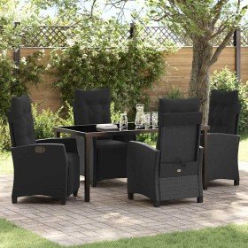 Conjunto de Comedor de Jardín 5 pcs Negro ratán sintético en Sillas de jardín | Comprar online en Foru.es