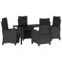 Conjunto de Comedor de Jardín 5 pcs Negro ratán sintético en Sillas de jardín | Comprar online en Foru.es