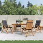 Sillas de jardín reclinables y cojines 4 uds madera maciza teca de vidaXL, Sillas de jardín - Ref: Foro24-3196463, Precio: 66...