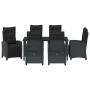 Conjunto de Comedor de Jardín 7 pcs Negro ratán sintético en Sillas de jardín | Comprar online en Foru.es