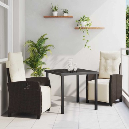 Conjunto de Comedor de Jardín 3 pcs Marrón ratán sintético en Sillas de jardín | Comprar online en Foru.es