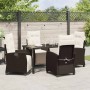 Conjunto de Comedor de Jardín 5 pcs Marrón ratán sintético en Sillas de jardín | Comprar online en Foru.es