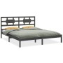 Estructura de cama de madera maciza de pino gris 200x200 cm de vidaXL, Camas y somieres - Ref: Foro24-3105687, Precio: 163,85...