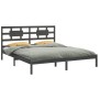 Estructura de cama de madera maciza de pino gris 200x200 cm de vidaXL, Camas y somieres - Ref: Foro24-3105687, Precio: 163,85...