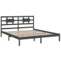 Estructura de cama de madera maciza de pino gris 200x200 cm de vidaXL, Camas y somieres - Ref: Foro24-3105687, Precio: 163,85...