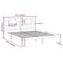 Estructura de cama de madera maciza de pino gris 200x200 cm de vidaXL, Camas y somieres - Ref: Foro24-3105687, Precio: 163,85...