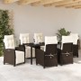 Conjunto de Comedor de Jardín 7 pcs Marrón ratán sintético en Sillas de jardín | Comprar online en Foru.es