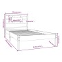 Estructura de cama madera maciza de pino 90x200 cm de vidaXL, Camas y somieres - Ref: Foro24-3105650, Precio: 83,55 €, Descue...