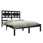Estructura de cama de madera maciza negra 140x190 cm de vidaXL, Camas y somieres - Ref: Foro24-3105649, Precio: 168,55 €, Des...