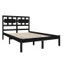 Estructura de cama de madera maciza negra 140x190 cm de vidaXL, Camas y somieres - Ref: Foro24-3105649, Precio: 168,55 €, Des...