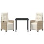 Conjunto de Comedor de Jardín 3 pcs Beige ratán sintético en Sillas de jardín | Comprar online en Foru.es