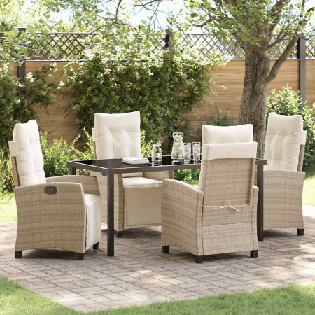 Conjunto de Comedor de Jardín 5 pcs Beige ratán sintético en Sillas de jardín | Comprar online en Foru.es