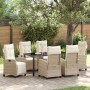 Conjunto de Comedor de Jardín 7 pcs Beige ratán sintético en Sillas de jardín | Comprar online en Foru.es