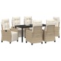 Conjunto de Comedor de Jardín 7 pcs Beige ratán sintético en Sillas de jardín | Comprar online en Foru.es