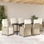 Conjunto de Comedor de Jardín 7 pcs Beige ratán sintético en Sillas de jardín | Comprar online en Foru.es