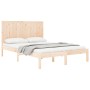 Estructura cama madera doble pequeña maciza de pino 120x190 cm de vidaXL, Camas y somieres - Ref: Foro24-3105700, Precio: 120...
