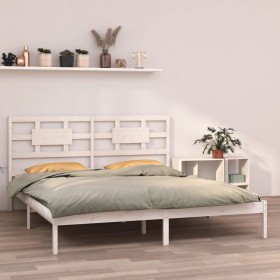 Estructura de cama madera maciza blanco 200x200 cm de vidaXL, Camas y somieres - Ref: Foro24-3105686, Precio: 143,13 €, Descu...