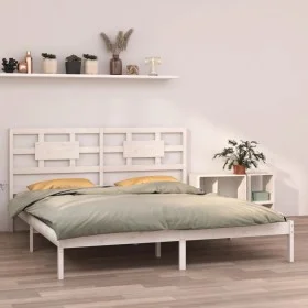 Estructura de cama madera maciza blanco 200x200 cm de vidaXL, Camas y somieres - Ref: Foro24-3105686, Precio: 141,35 €, Descu...
