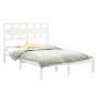 Estructura de cama madera maciza de pino blanca 120x200 cm de vidaXL, Camas y somieres - Ref: Foro24-3105661, Precio: 123,15 ...