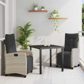 Conjunto de Comedor de Jardín 3 pcs Gris Claro ratán sintético en Sillas de jardín | Comprar online en Foru.es