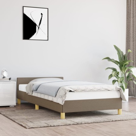 Estructura de cama con cabecero de tela gris taupe 80x200 cm de vidaXL, Camas y somieres - Ref: Foro24-347371, Precio: 89,84 ...