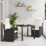 Conjunto de Comedor de Jardín 3 pcs Negro ratán sintético en Sillas de jardín | Comprar online en Foru.es