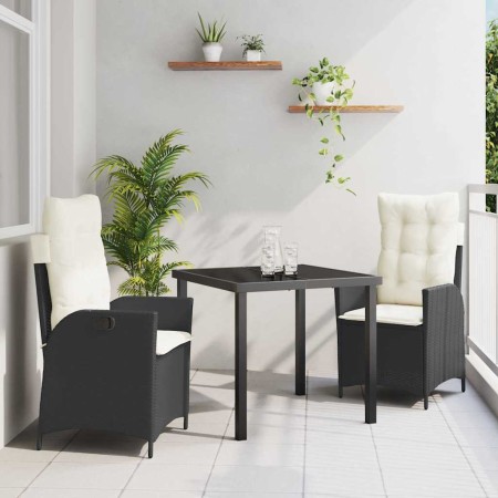 Conjunto de Comedor de Jardín 3 pcs Negro ratán sintético en Sillas de jardín | Comprar online en Foru.es