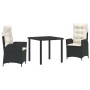 Conjunto de Comedor de Jardín 3 pcs Negro ratán sintético en Sillas de jardín | Comprar online en Foru.es