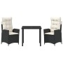 Conjunto de Comedor de Jardín 3 pcs Negro ratán sintético en Sillas de jardín | Comprar online en Foru.es
