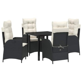 Conjunto de Comedor de Jardín 5 pcs Negro ratán sintético en Sillas de jardín | Comprar online en Foru.es