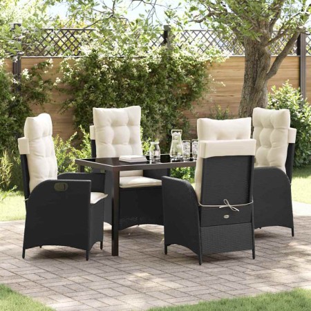 Conjunto de Comedor de Jardín 5 pcs Negro ratán sintético en Sillas de jardín | Comprar online en Foru.es
