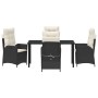 Conjunto de Comedor de Jardín 5 pcs Negro ratán sintético en Sillas de jardín | Comprar online en Foru.es