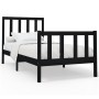 Estructura de cama madera maciza de pino negro 100x200 cm de vidaXL, Camas y somieres - Ref: Foro24-3106697, Precio: 131,68 €...