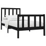 Estructura de cama madera maciza de pino negro 100x200 cm de vidaXL, Camas y somieres - Ref: Foro24-3106697, Precio: 131,68 €...