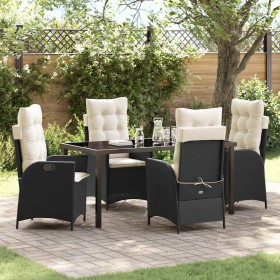 Conjunto de Comedor de Jardín 5 pcs Negro ratán sintético en Sillas de jardín | Comprar online en Foru.es