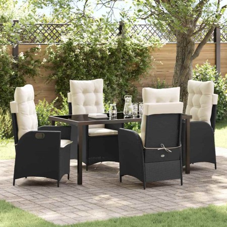 Conjunto de Comedor de Jardín 5 pcs Negro ratán sintético en Sillas de jardín | Comprar online en Foru.es